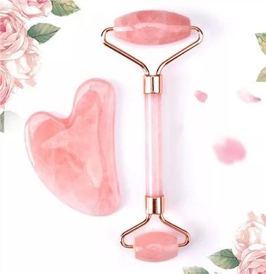 Doppelkopf Jade Roller und Gua Sha Massagarme