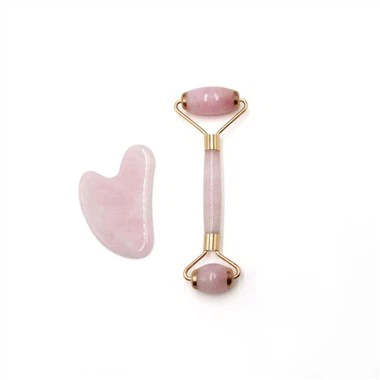 Rosenquarz-Massageroller-Gua-Sha-Set