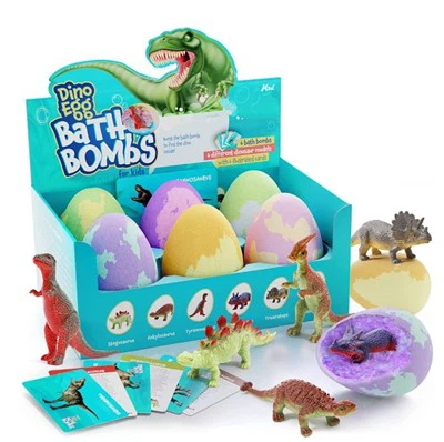 Natürliche Dinosaurier -Badbomben mit Spielzeug
