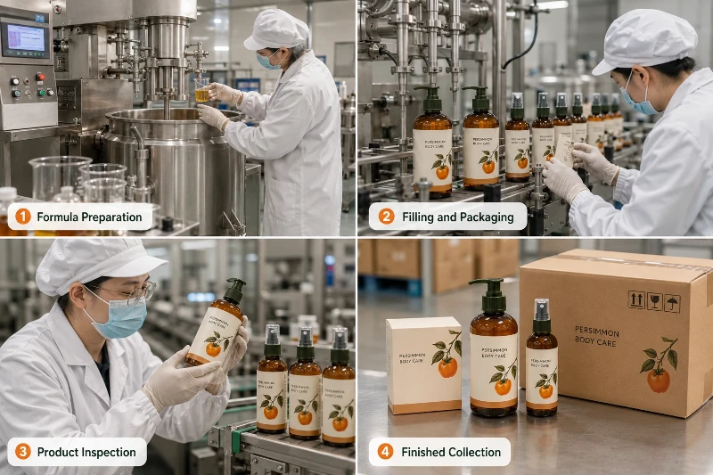 OEM production and quality inspection for persimmon body care products OEM production and quality inspection for persimmon body care products